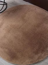 Ковер длинноворсовый в спальню RABBIT LUXE PX2001 CAMEL Круг