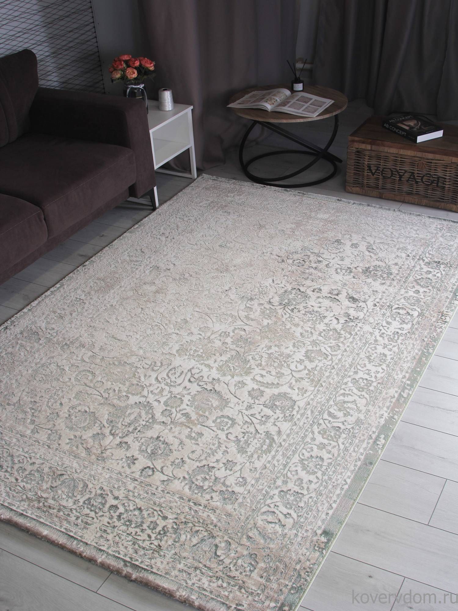 Ковер LILY 8504A S.WHITE / P.GREEN