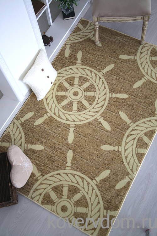 Ковер МОРСКОЙ Корабельные Штурвалы бежевый Ковер МОРСКОЙ Корабельные Штурвалы бежевый