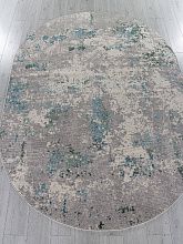 Пушистый ковер LIMAN F477 GRAY-BLUE Овал
