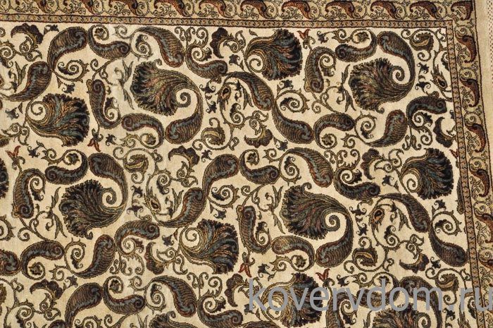 Ковер ручной работы из шелка и шерсти Silk-Wool FR-1A Ivory