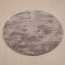 Однотонный ковер коричневый из искусственного меха Chic 1000A BROWN_3000 круг