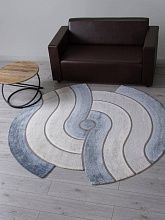 Ковер из Турции синий SAFIR 00836T GREY / BLUE Круг