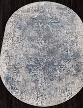 Ковер из Турции голубой KIRKE 02946B BLUE / BEIGE Овал