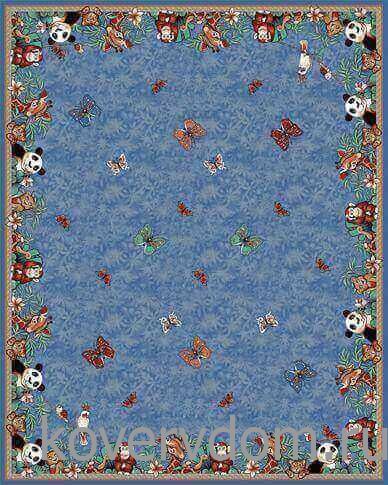 Детский ковер Джунгли синий Детский ковер Джунгли синий