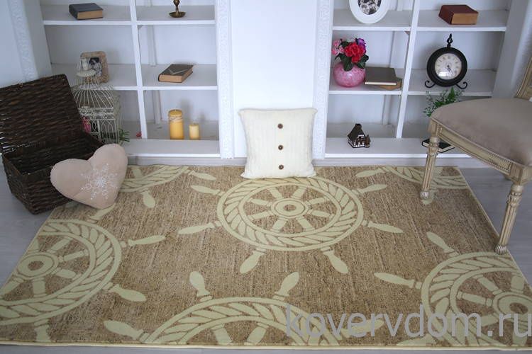 Ковер МОРСКОЙ Корабельные Штурвалы бежевый Ковер МОРСКОЙ Корабельные Штурвалы бежевый