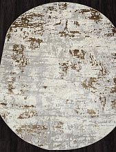 Пушистый ковер PALERMO F284 BEIGE-GREEN Овал