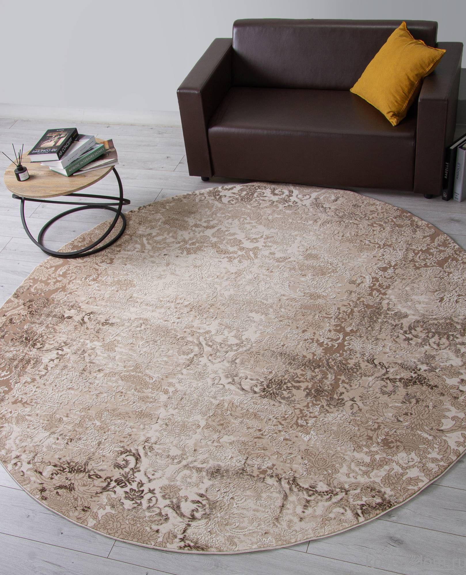 Ковер ARMINA 03708A BROWN / BROWN Круг