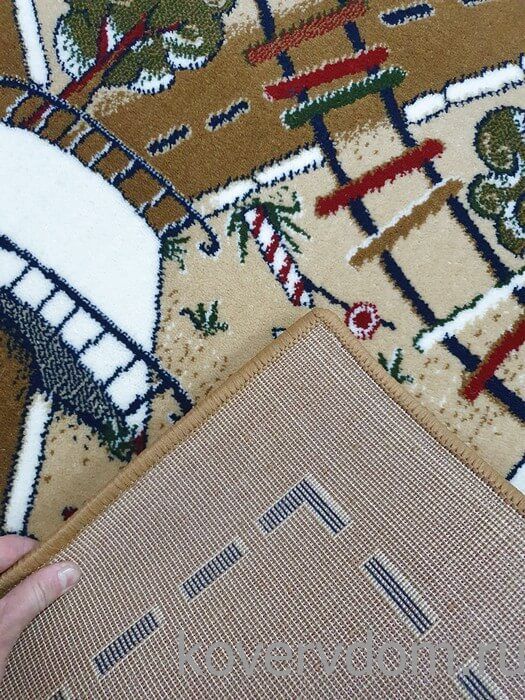 Детский ковер Веселые дорожки светло-коричневый 