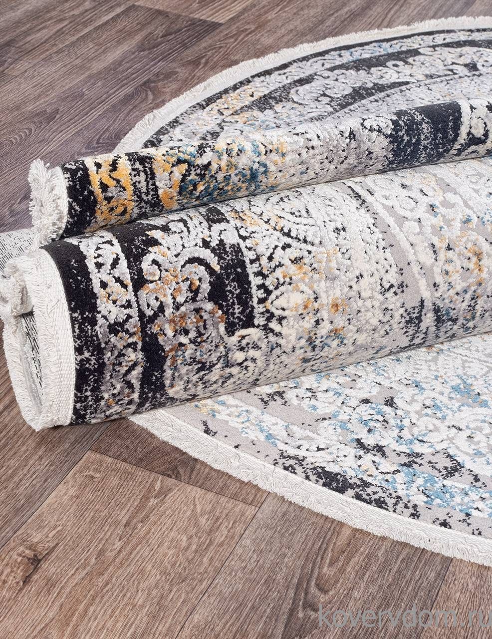 Ковер ERVA 18112 GRAY / BLACK Овал Ковер ERVA 18112 GRAY / BLACK Овал