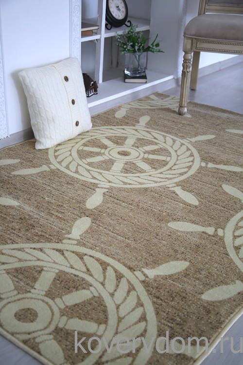 Ковер МОРСКОЙ Корабельные Штурвалы бежевый Ковер МОРСКОЙ Корабельные Штурвалы бежевый